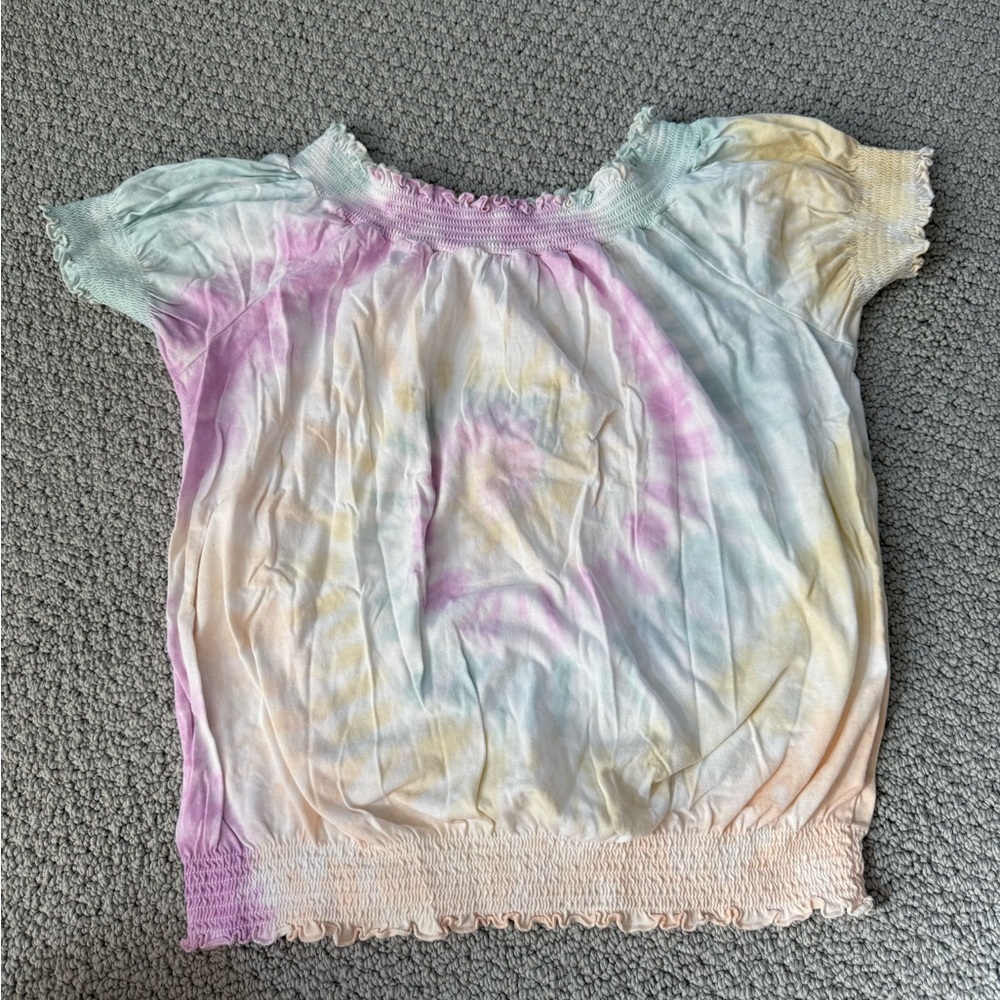 525 America Pastel Tie-Dye Off-Shoulder Top